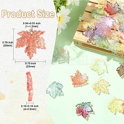 90Pcs 9 Colors Baking Paint Transparent Glass Pendants&nbsp;DGLA-CJ0001-05