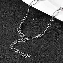 304 Stainless Steel Heart Link Chain Necklaces for Women&nbsp;NJEW-A046-02B-P