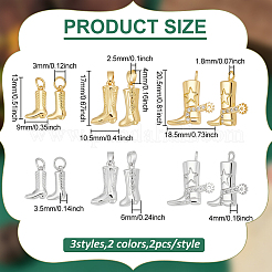 12Pcs 6 Styles Brass Micro Pave Cubic Zirconia Pendants&nbsp;KK-PH0013-88