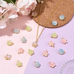 20Pcs 4 Colors Alloy Glass Charms&nbsp;FIND-YW0012-41