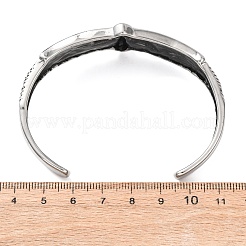 Retro 316 Surgical Stainless Steel Cuff Bangles&nbsp;BJEW-C142-12AS