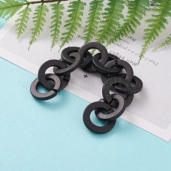 Handmade Opaque Spray Painted Acrylic Round Link Chains&nbsp;AJEW-JB00846-03