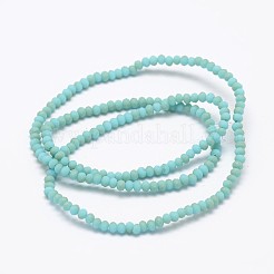 Half Rainbow Plated Faceted Rondelle Glass Bead Strands&nbsp;EGLA-L007-B02-4mm