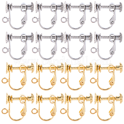 20Pcs 2 Colors 316 Surgical Stainless Steel Clip-on Earring Findings&nbsp;STAS-SC0010-45