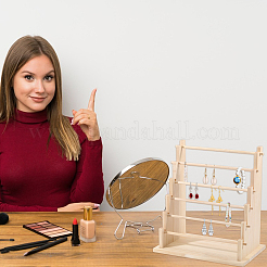 6-Tier Wooden Jewelry Bracelet Organizer Display Riser Stands&nbsp;ODIS-WH0086-162B