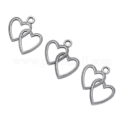 Antique Silver Plated Tibetan Style Zinc Alloy Heart to Heart Pendants&nbsp;X-A0943Y