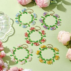 Flower Glass & Acrylic Charm Bracelets&nbsp;BJEW-JB10443