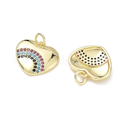Brass Micro Pave Colorful Cubic Zirconia Pendants&nbsp;KK-K428-05B-G