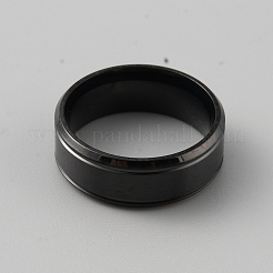 201 Stainless Steel Plain Band Ring for Men&nbsp;RJEW-WH0011-13B