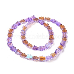 Transparent Electroplate Glass Beads Strands&nbsp;GLAA-F122-05C