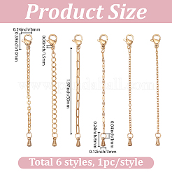 6Pcs 6 Styles 304 Stainless Steel Chain Extender&nbsp;FIND-BM0001-86