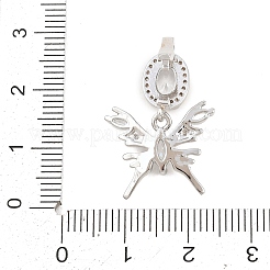 Brass Micro Pave Clear Cubic Zirconia Pendants&nbsp;KK-Z151-04P