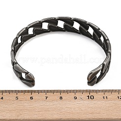 316 Surgical Stainless Steel Curb Chain Cuff Bangles&nbsp;BJEW-C125-08AS