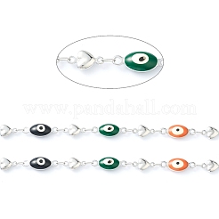 304 Stainless Steel Enamel  Link Chains&nbsp;STAS-H145-16P
