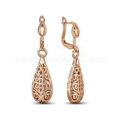 Fashion Real 18K Gold Plated Dangle Brass Leverback Earrings&nbsp;JE63A