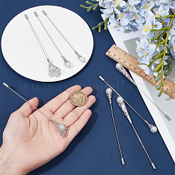 8Pcs 4 Styles Brass Brooch Pin&nbsp;JEWB-DR00020