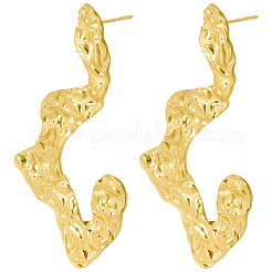 Fashionable 304 Stainless Steel Irregular Pleated Stud Earrings&nbsp;HH4451-2