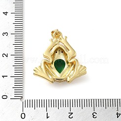 Rack Plating Brass Micro Pave Green Cubic Zirconia Pendants&nbsp;KK-C047-01B-G