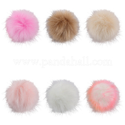 6Pcs 6 Colors Faux Fox Fur Soft Pompom Ball&nbsp;DIY-SP0004-23A