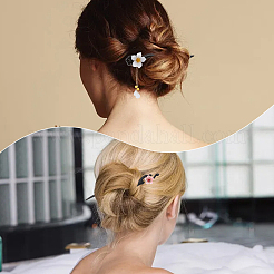 2Pcs 2 Styles Wood Hair Sticks&nbsp;OHAR-CN0001-03