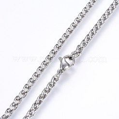 Non-Tarnish 304 Stainless Steel Wheat Chain Necklaces&nbsp;LS-NJEW-F227-05P-04