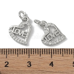 Brass Micro Pave Clear Cubic Zirconia Pendants&nbsp;KK-S367-14B