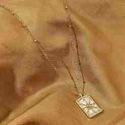 Brass Cubic Zirconia Pendant Necklaces&nbsp;NJEW-H051-01G-02