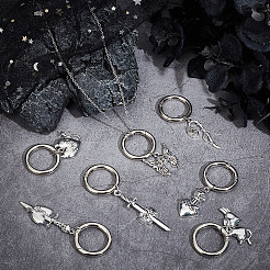 16Pcs 8 Style Gothic Style Alloy Shoe Charms&nbsp;HJEW-AB00630