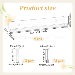 6Pcs Acrylic Wall-Mounted CD Display Stand Sets&nbsp;ODIS-WH0099-251