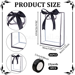 36Pcs Transparent Folding Plastic Gift Bags with Hole Handles&nbsp;ABAG-DR0001-04A