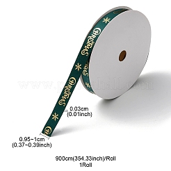 Flat Christmas Theme Polyester Satin Ribbon&nbsp;OCOR-YWC0001-01B-03