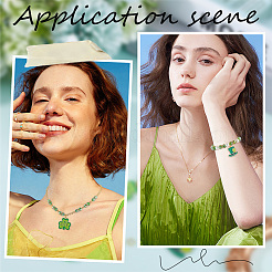 Saint Patrick's Day Theme DIY Alloy Enamel & Glass Beads Bracelets Making Kits&nbsp;DIY-SP0002-55