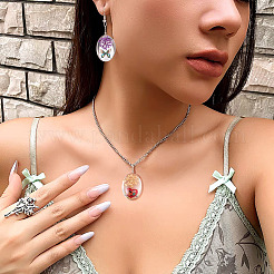 5Pcs Transparent Glass Pendants&nbsp;GLAA-TA0002-84