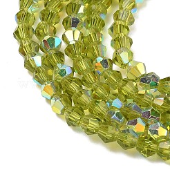 Electroplate Transparent Glass Beads Strands&nbsp;EGLA-K015-18R