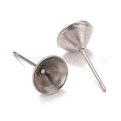 Non-Tarnish 304 Stainless Steel Post Stud Earring Settings&nbsp;LS-STAS-L238-082F-P