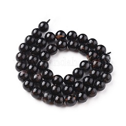 Natural Black Tourmaline Beads Strands&nbsp;X-G-F666-05-8mm