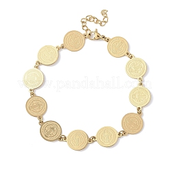 Religion 304 Stainless Steel Link Chain Bracelets for Women&nbsp;BJEW-F524-01G