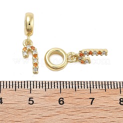 Brass Micro Pave Cubic Zirconia Pendants&nbsp;KK-Q006-60G