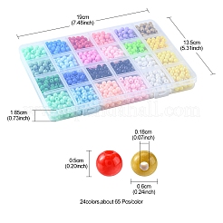1488Pcs 24 Style Opaque Acrylic Beads&nbsp;OACR-FS0001-20