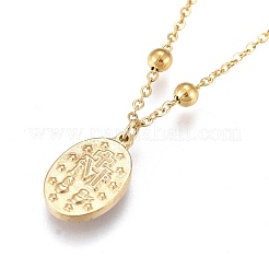 304 Stainless Steel Pendant Necklaces&nbsp;NJEW-K120-13G