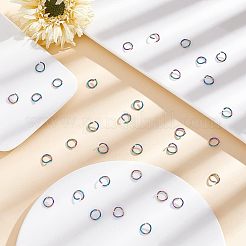 100Pcs Ion Plating(IP) Rainbow Color 304 Stainless Steel Open Jump Rings&nbsp;STAS-UN0039-09