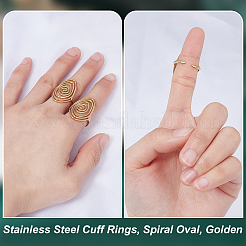 Stainless Steel Cuff Rings&nbsp;RJEW-WH0022-001G