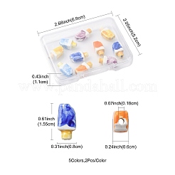 10Pcs 5 Colors Handmade Porcelain Beads&nbsp;PORC-FS0001-38