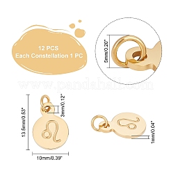 12Pcs 12 Style Golden Plated 304 Stainless Steel Charms&nbsp;STAS-DC0002-80