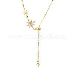 925 Sterling Silver Clear Cubic Zirconia Star Tassel Necklace Making&nbsp;STER-T007-106G