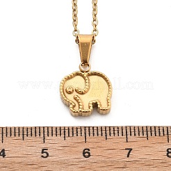 304 Stainless Steel Elephant Pendant Necklaces&nbsp;NJEW-S439-07G