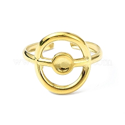 Ion Plating(IP) 304 Stainless Steel Open Cuff Ring&nbsp;RJEW-L109-046G