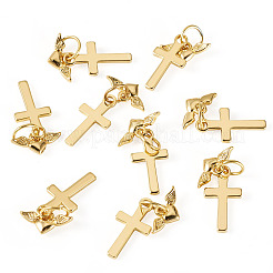 10Pcs Cross Brass Pendants&nbsp;PALLOY-TAC0274