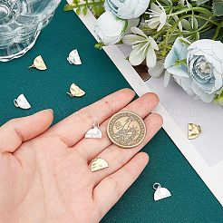 8Pcs 2 Colors Brass Hammered Semi Circle Charms&nbsp;KK-FH0002-55