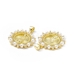 Rack Plating Eco-friendly Brass Micro Pave Clear Cubic Zirconia Pendants&nbsp;KK-B065-14G